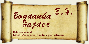 Bogdanka Hajder vizit kartica